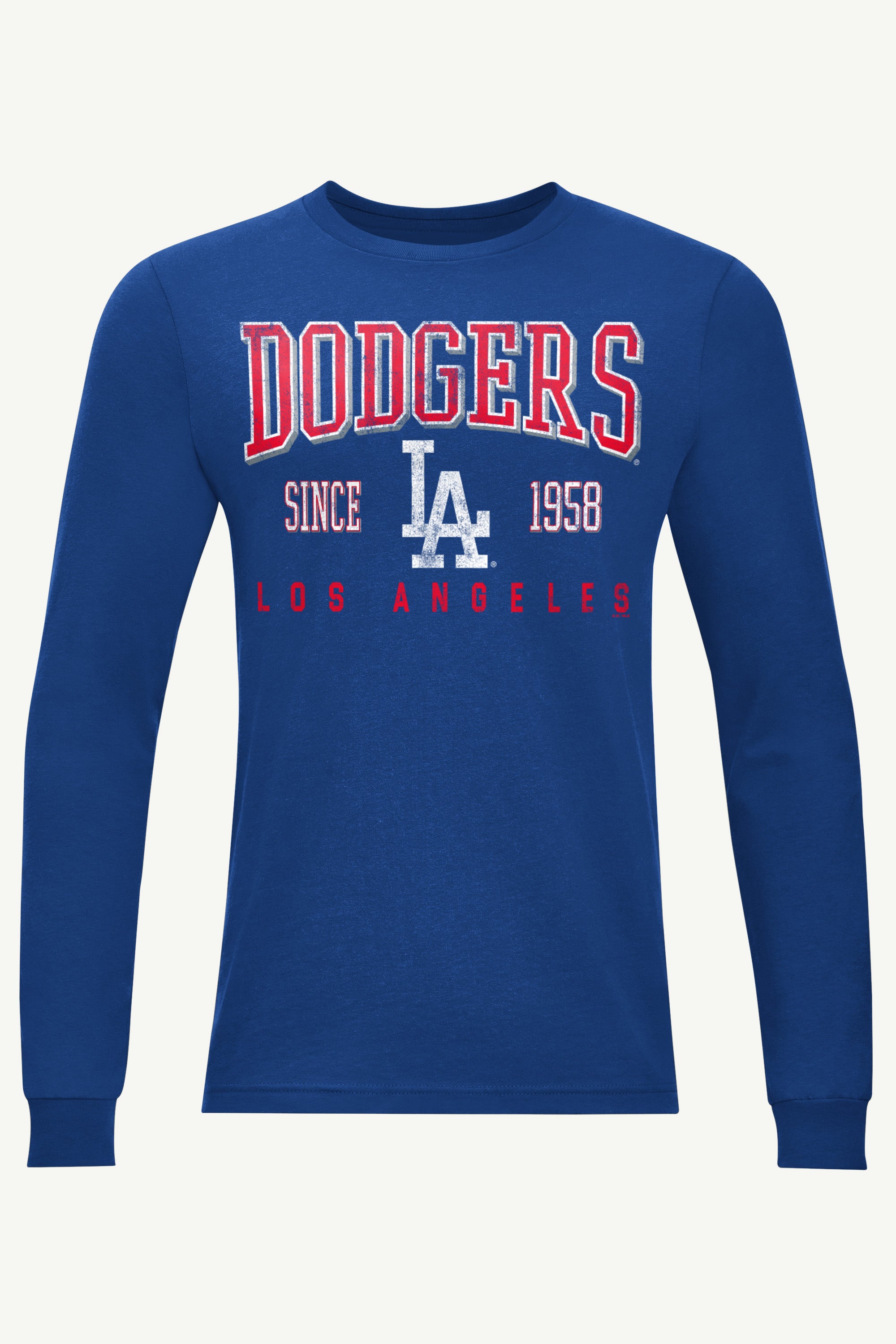 Image of MENS LOS ANGELES DODGERS RETRO LONG SLEEVE T SHIRT