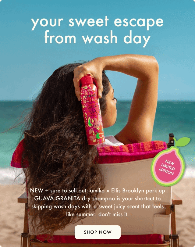 amika x ellis brooklyn perk up guava granita dry shampoo