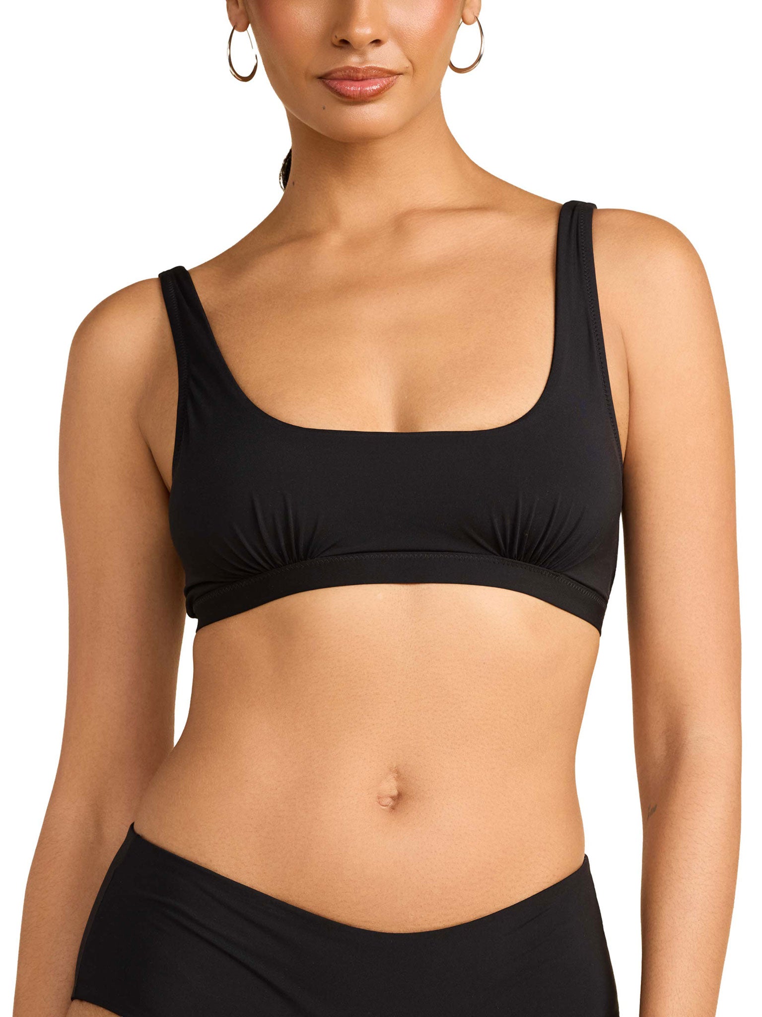 Image of Swim Square Neck Bikini Top Black