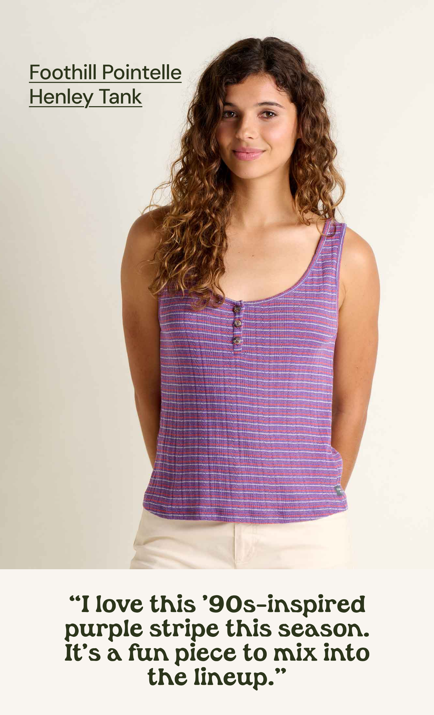Foothill Pointelle Henley Tank