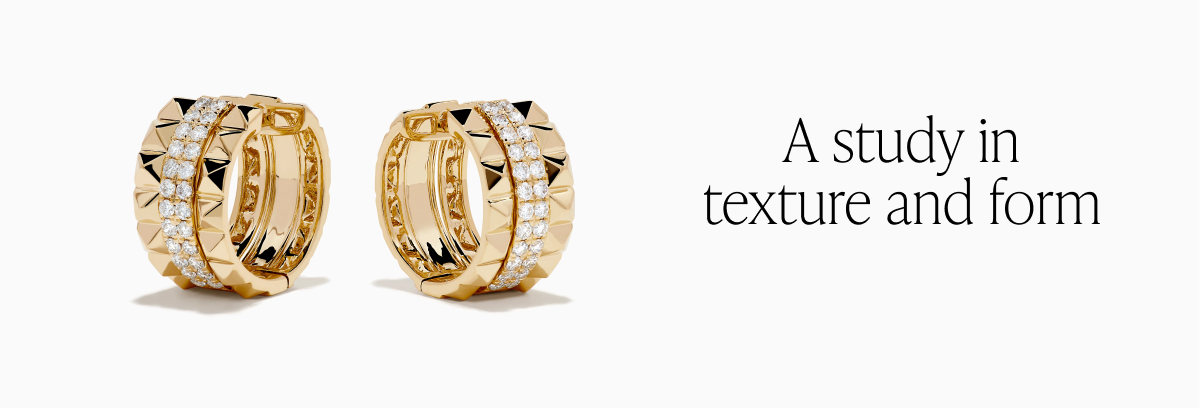 14K Yellow Gold Studded Diamond Chunky Mini Hoop Earrings