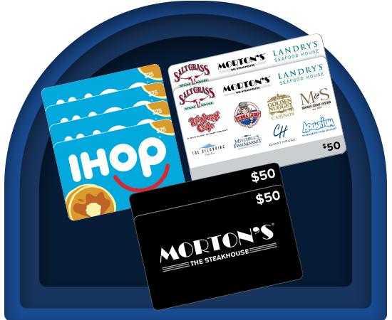 IHOP Four Restaurant $25 eGift Cards AND/OR Morton's The Steakhouse Two Restaurant $50 eGift Cards - $100 Value