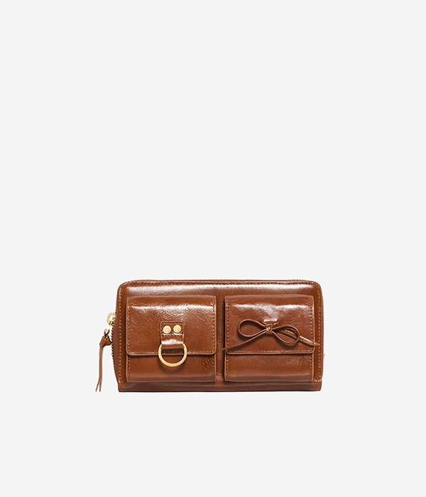 Portefeuille Amelia en cuir marron