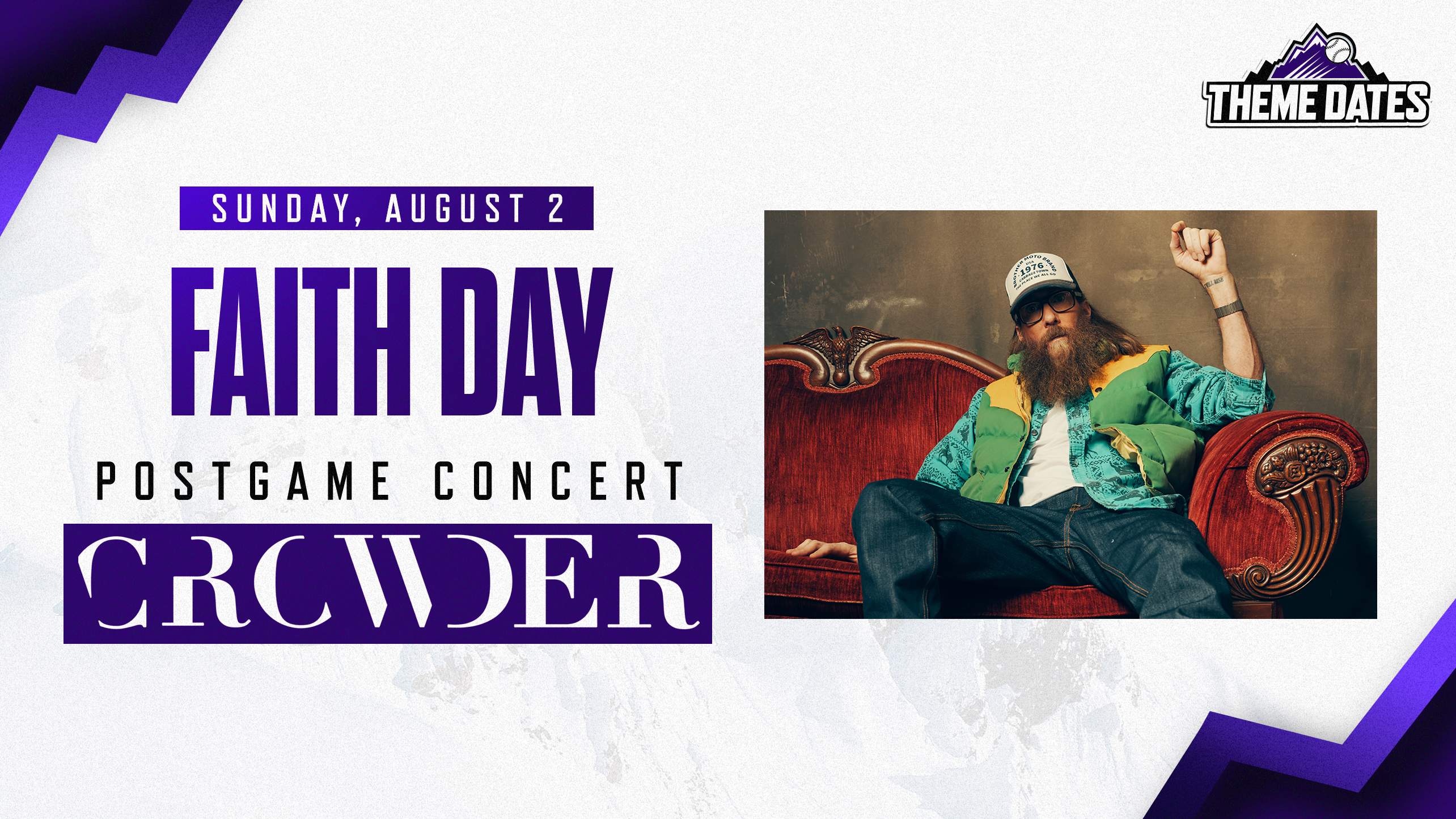 Purchase Faith Day tickets on Sunday, August 2 to join postgame concert by Crowder.