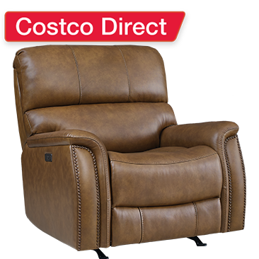 Barcalounger Presley Leather Power Rocker Recliner with Power Headrest