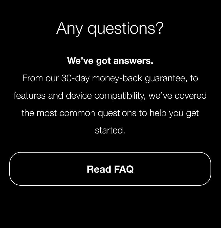 FAQ 30 day money back guarantee
