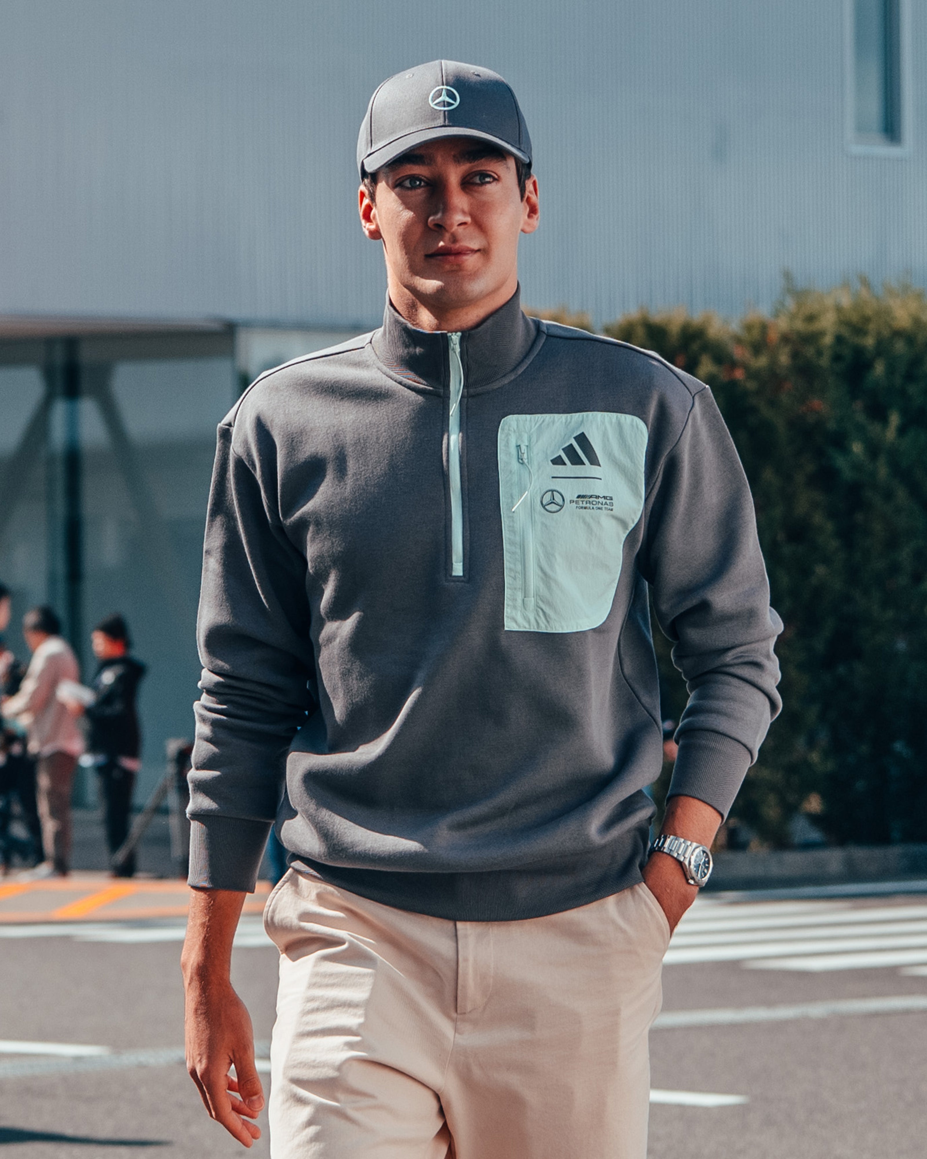 Image of Mens Premium Woven Fleece Top Grey