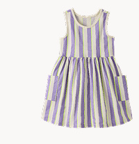 Sleeveless Playground Dress with Pockets | Purple Multi Stripe