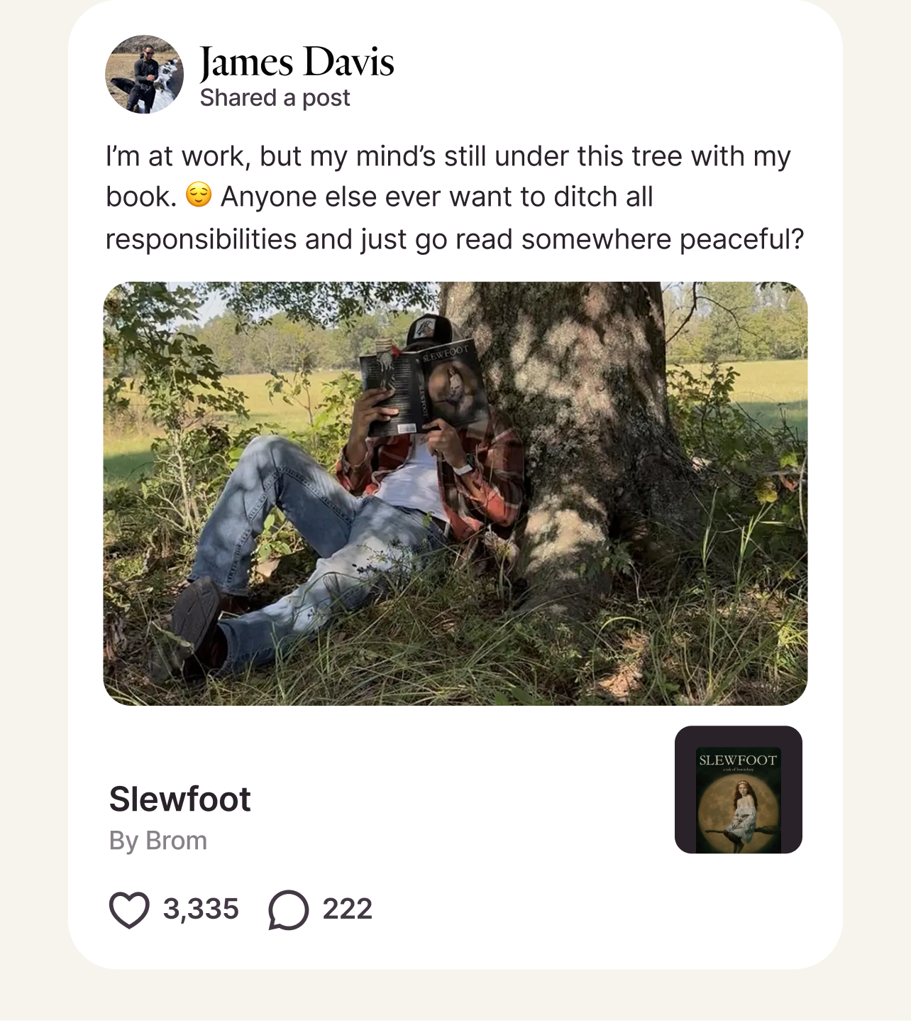 Post from James