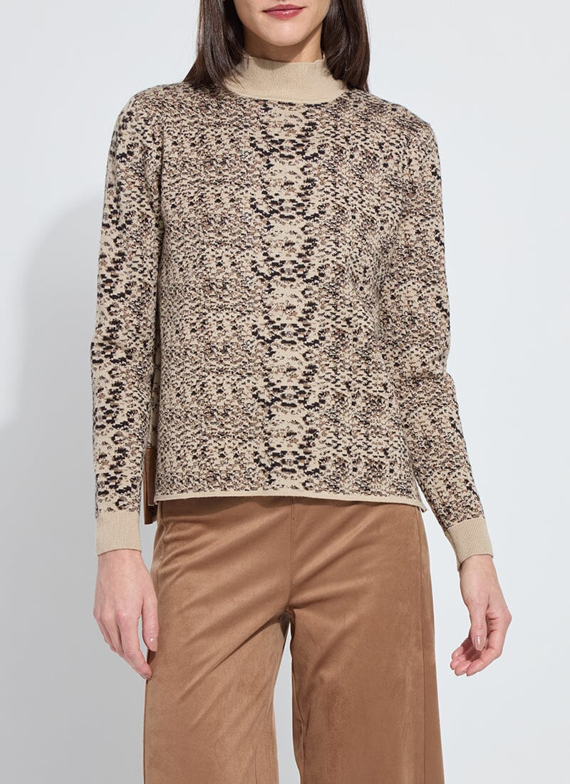 Image of Declan Mock Neck Jacquard Sweater
