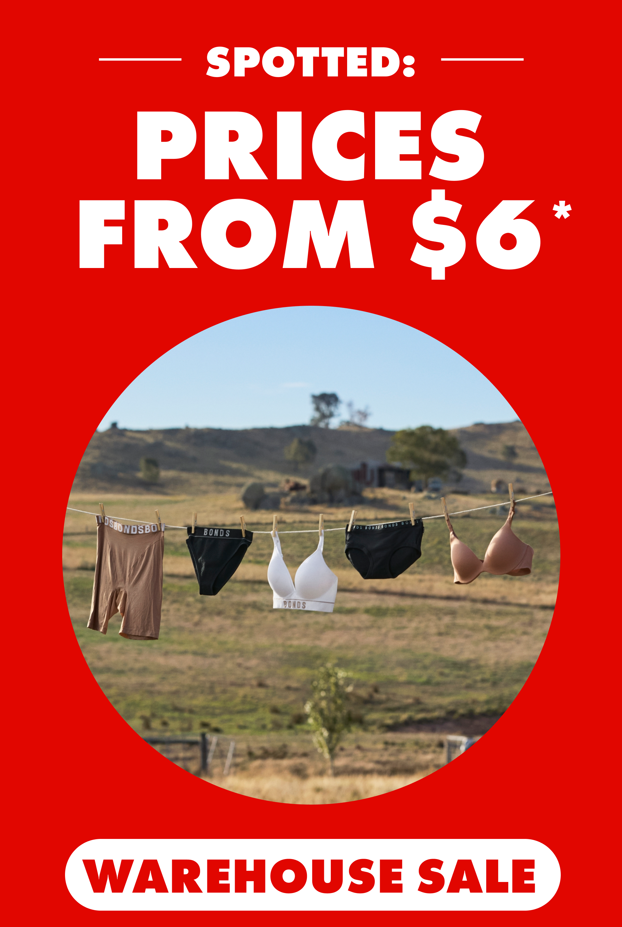Spotted Prices from $7. Warehouse Sale