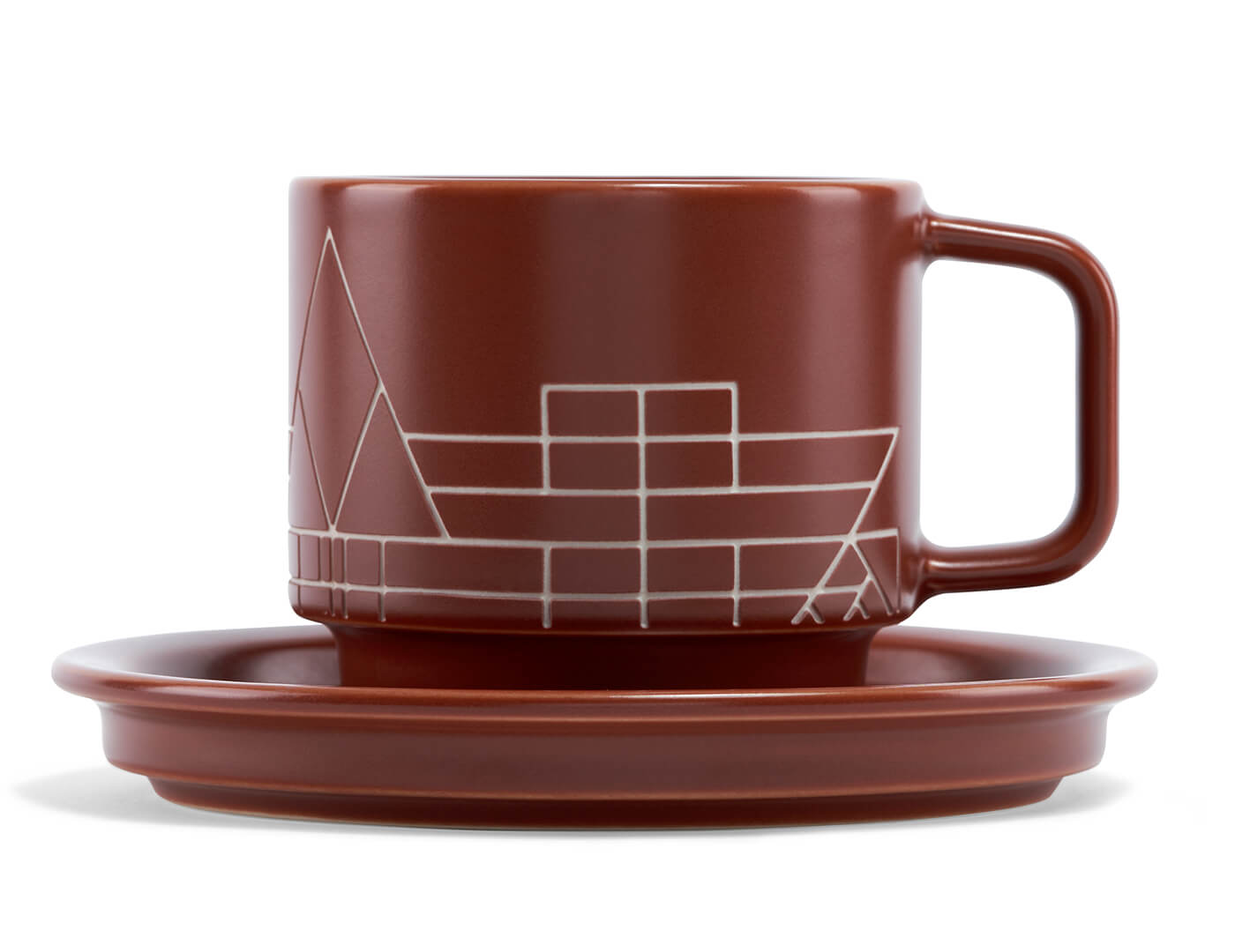 Image of Frank Lloyd Wright Terra Teacup and Saucer