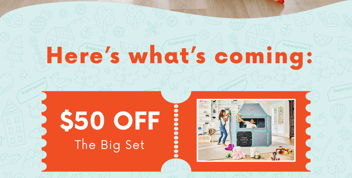 Here's the offers that are coming this weekend. $50 off The Big Set
