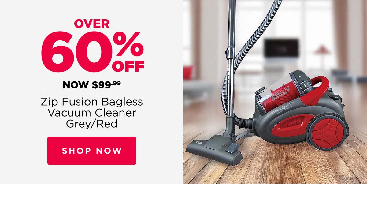 Zip Fusion Bagless Vacuum Cleaner Grey/Red