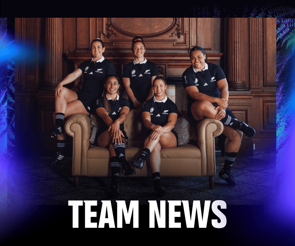 Black Ferns players sitting in chair in UK