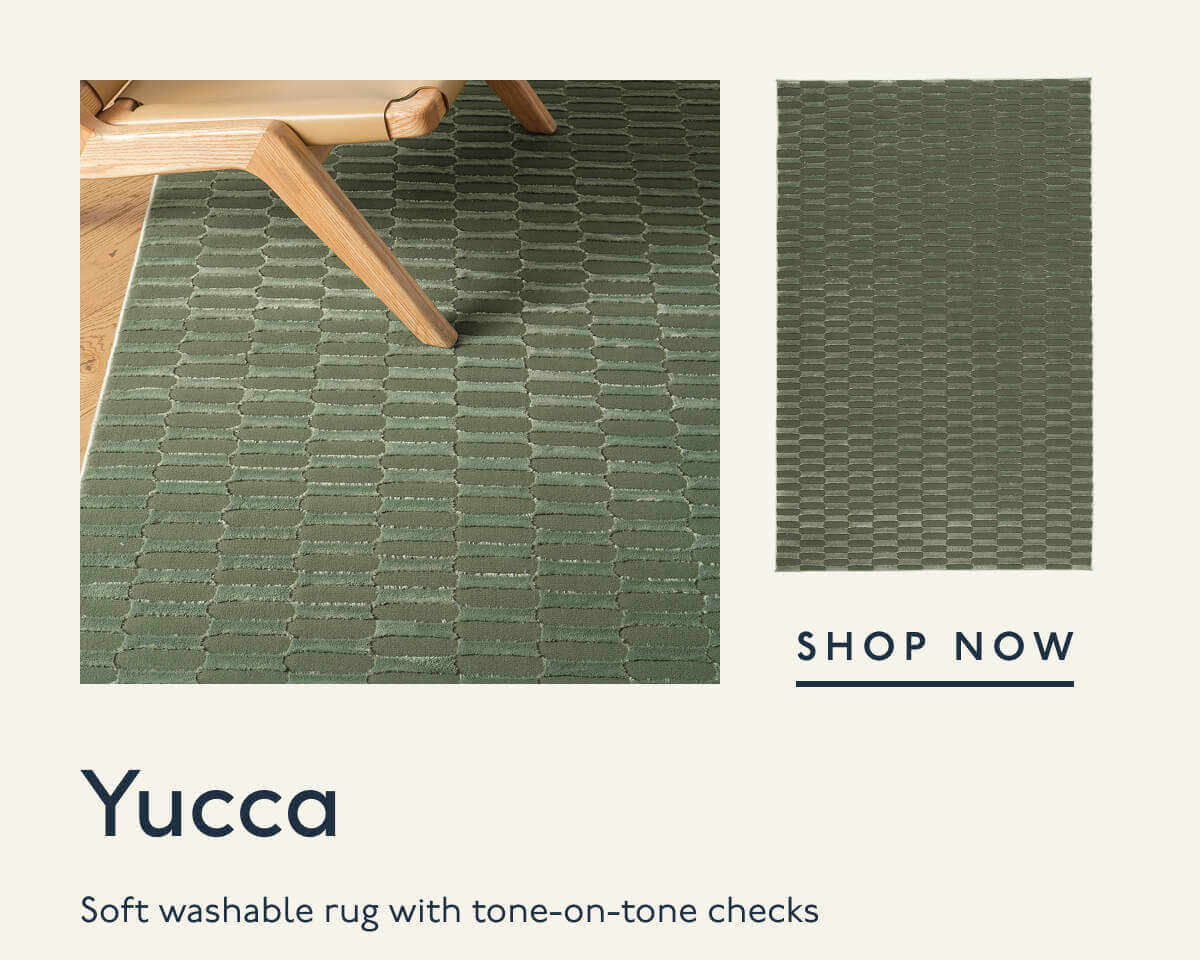 Yucca | Soft washable rug with tone-on-tone checks | Shop Now