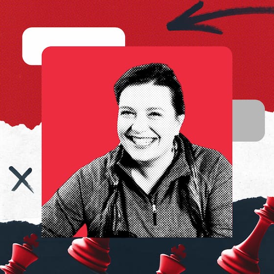 Erin Pennings, a smiling woman with hair pulled back