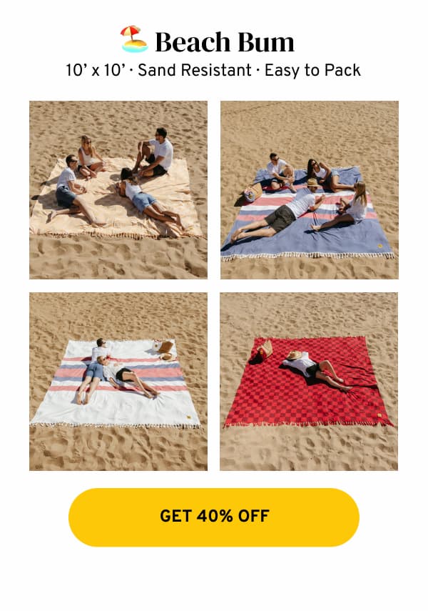 save 40% off on beach items