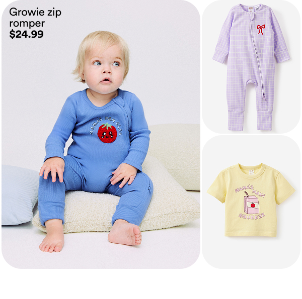 Growie zip romper $24.99