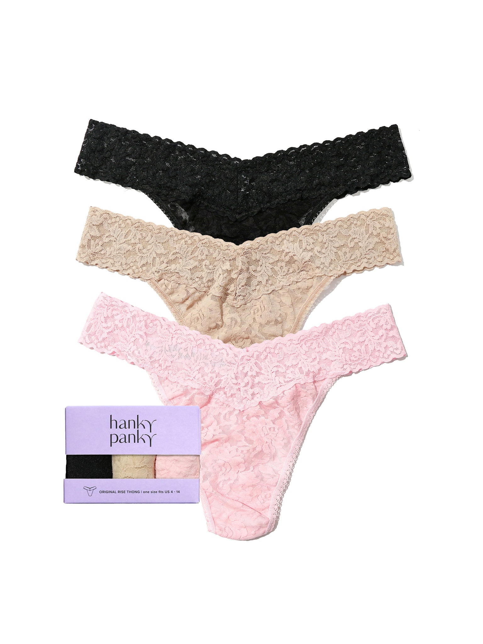 Image of 3 Pack Signature Lace® Original Rise Thongs
