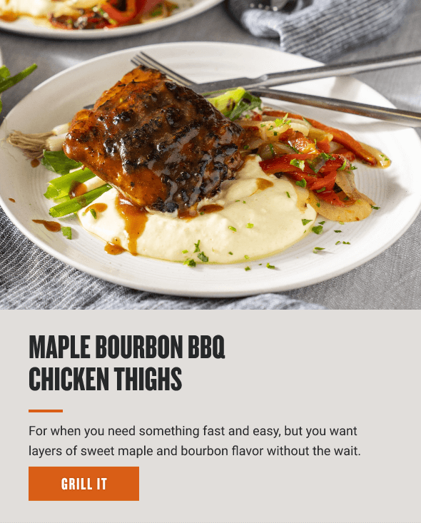 Maple Bourbon BBQ Chicken Thighs