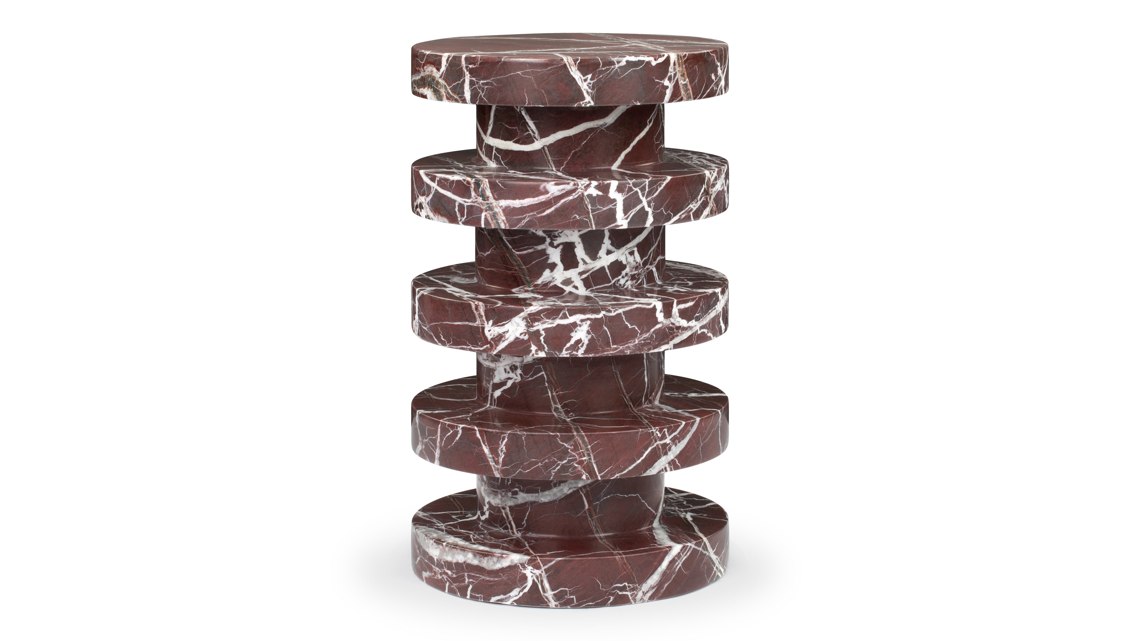 Image of Soho - Soho Side Table, Rosso Levanto Marble
