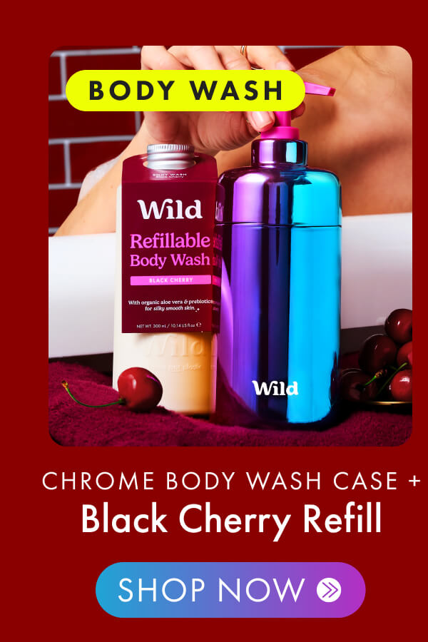 Shop Chrome Body Wash Case + Black Cherry Refill