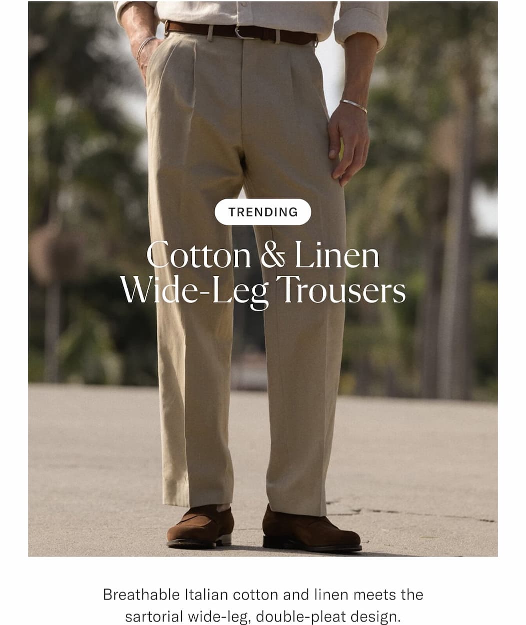 an image of a man in a white shirt and tan pants