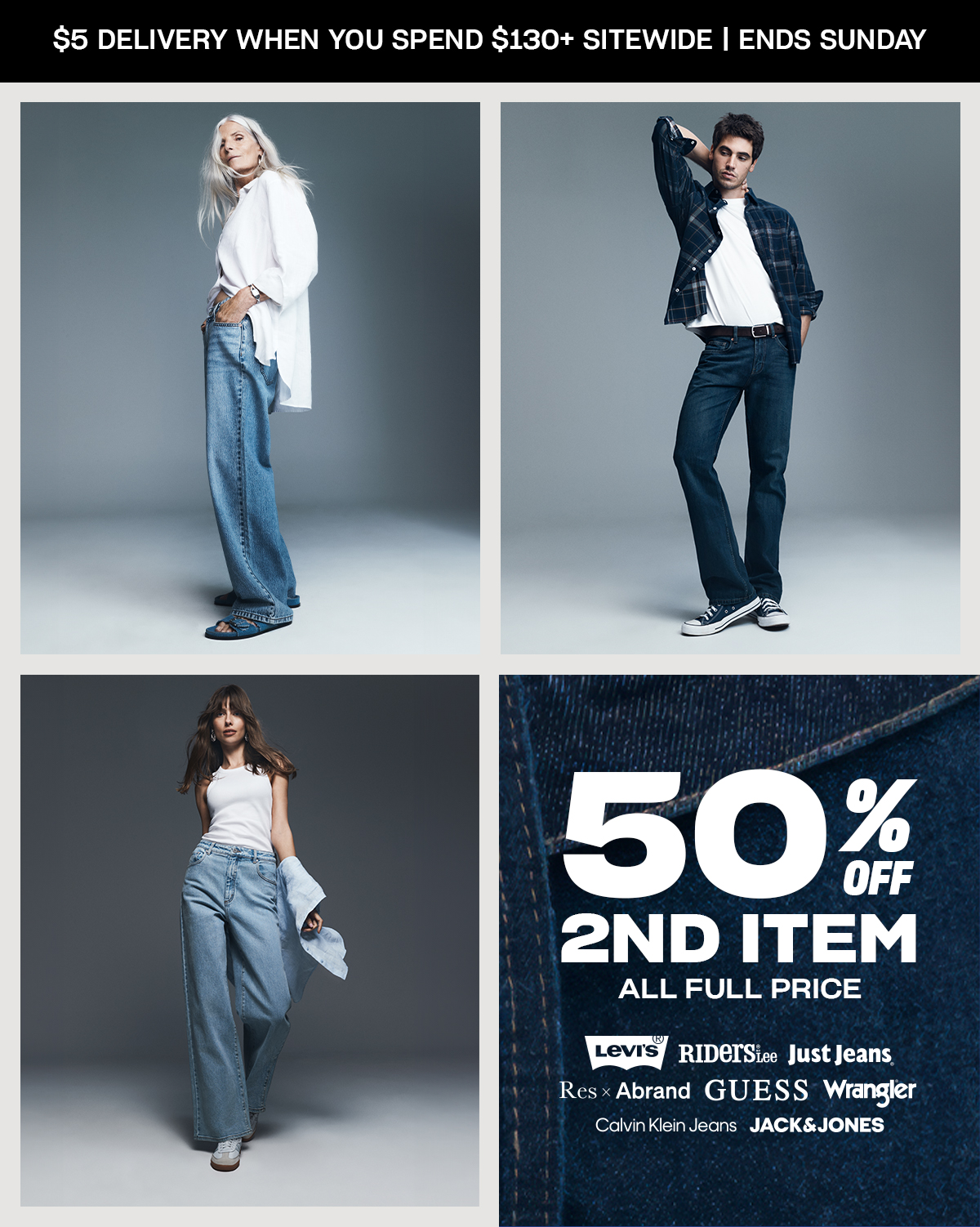 50% off second item. All full price