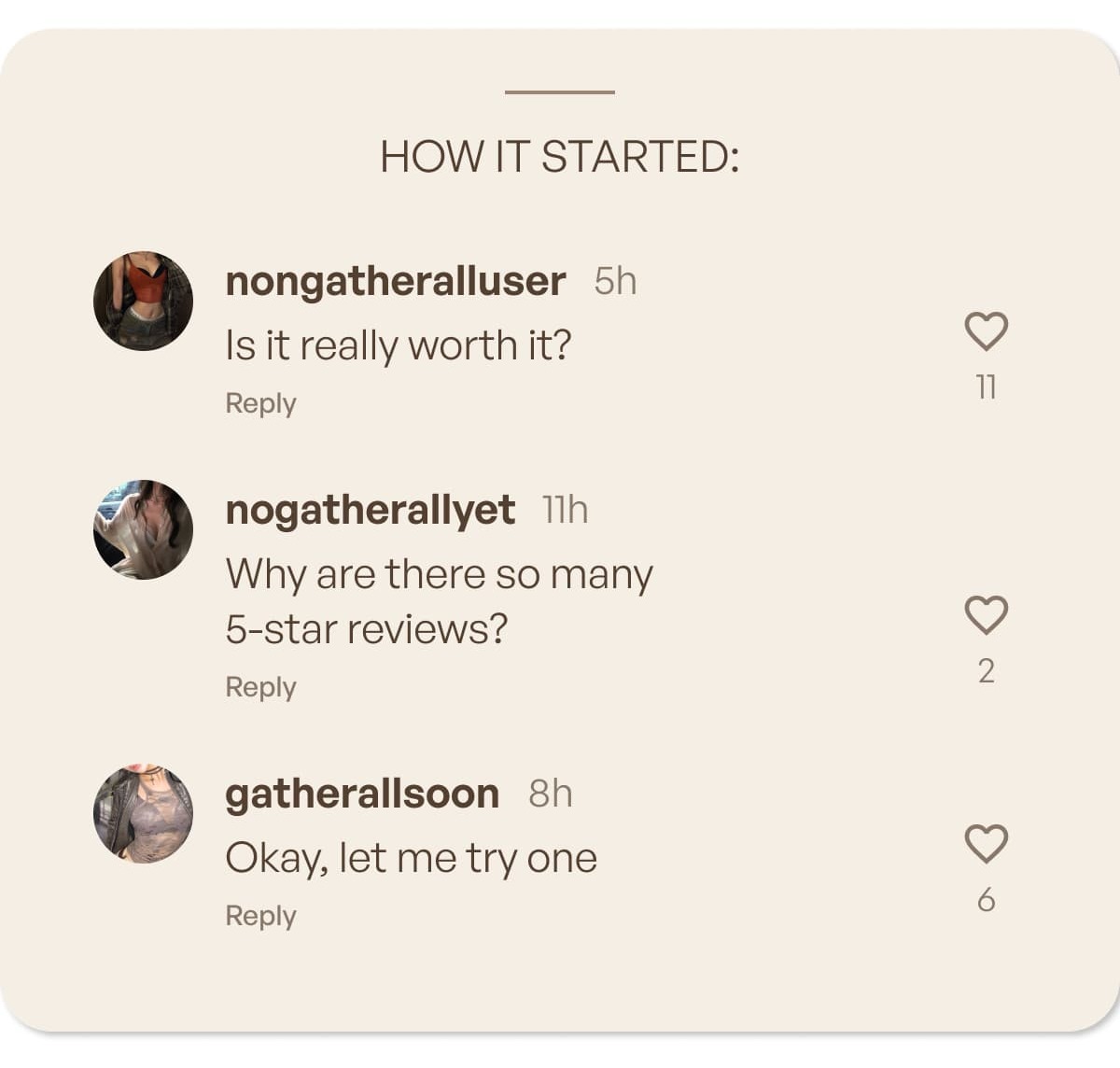 HOW IT STARTED: