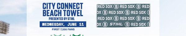 City Connect Beach Towel. Presented by STIHL. Wednesday, June 11. First 7,500 Fans.