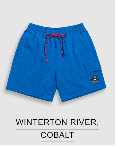 Shop Winterton River Swim Short, Cobalt online and instore at Rodd & Gunn