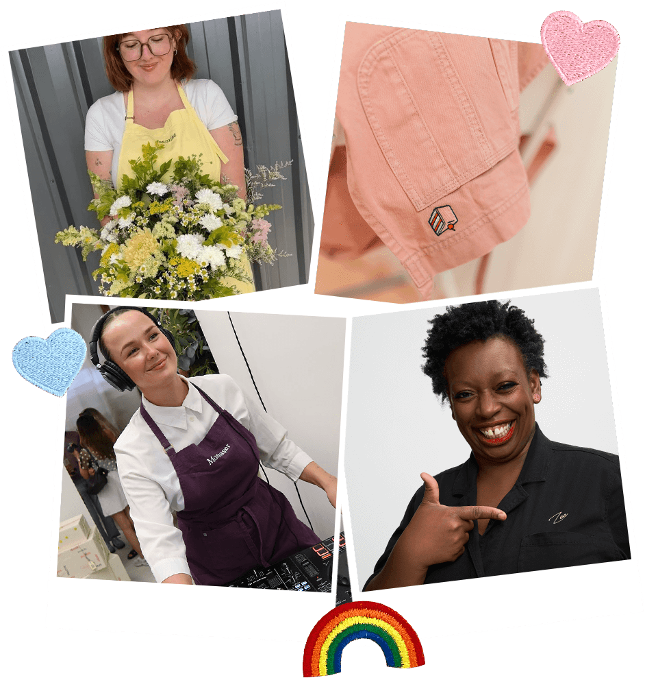 Mums in their Cargo Crew Aprons and Boilersuits
