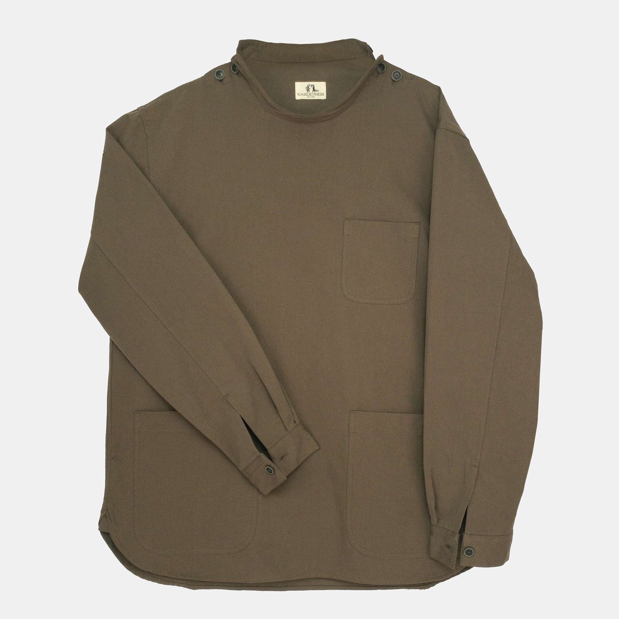 Image of Washed Cotton Drill Gardening Smock in Olive