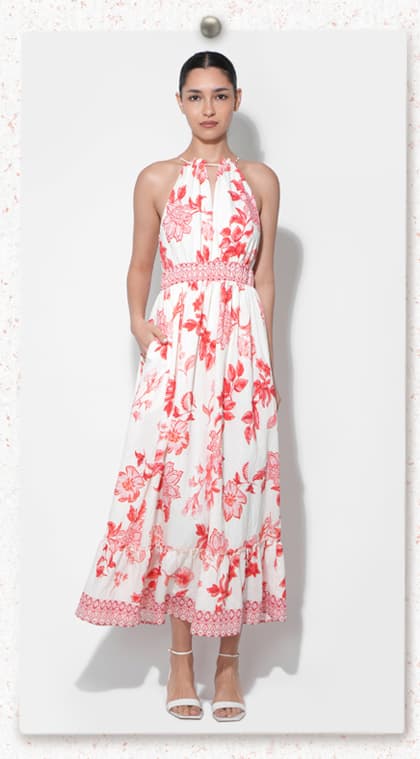 Lucia Printed Halter Maxi Dress