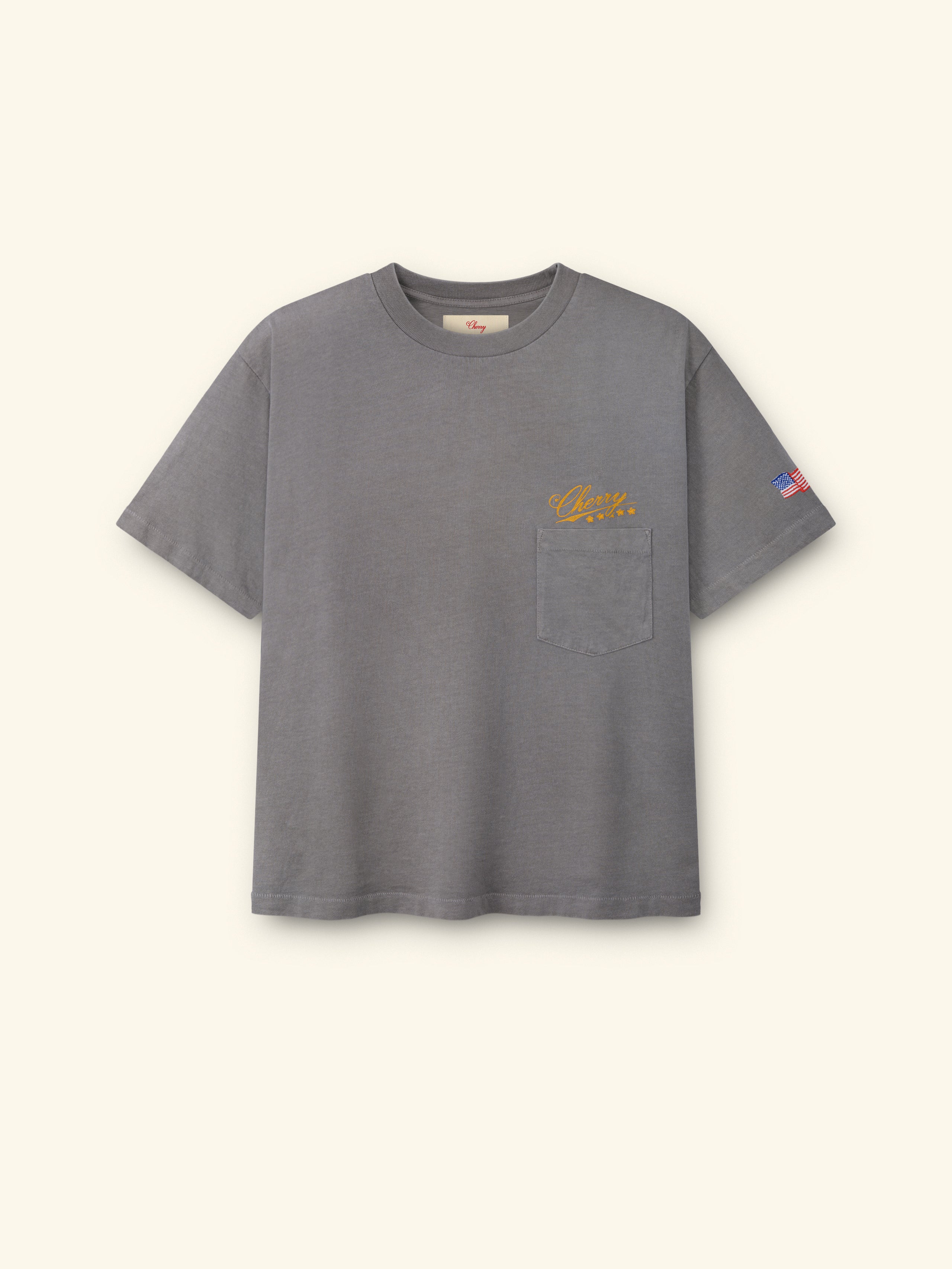 Image of 5 Star Boxy Pocket T-Shirt (Smoke)