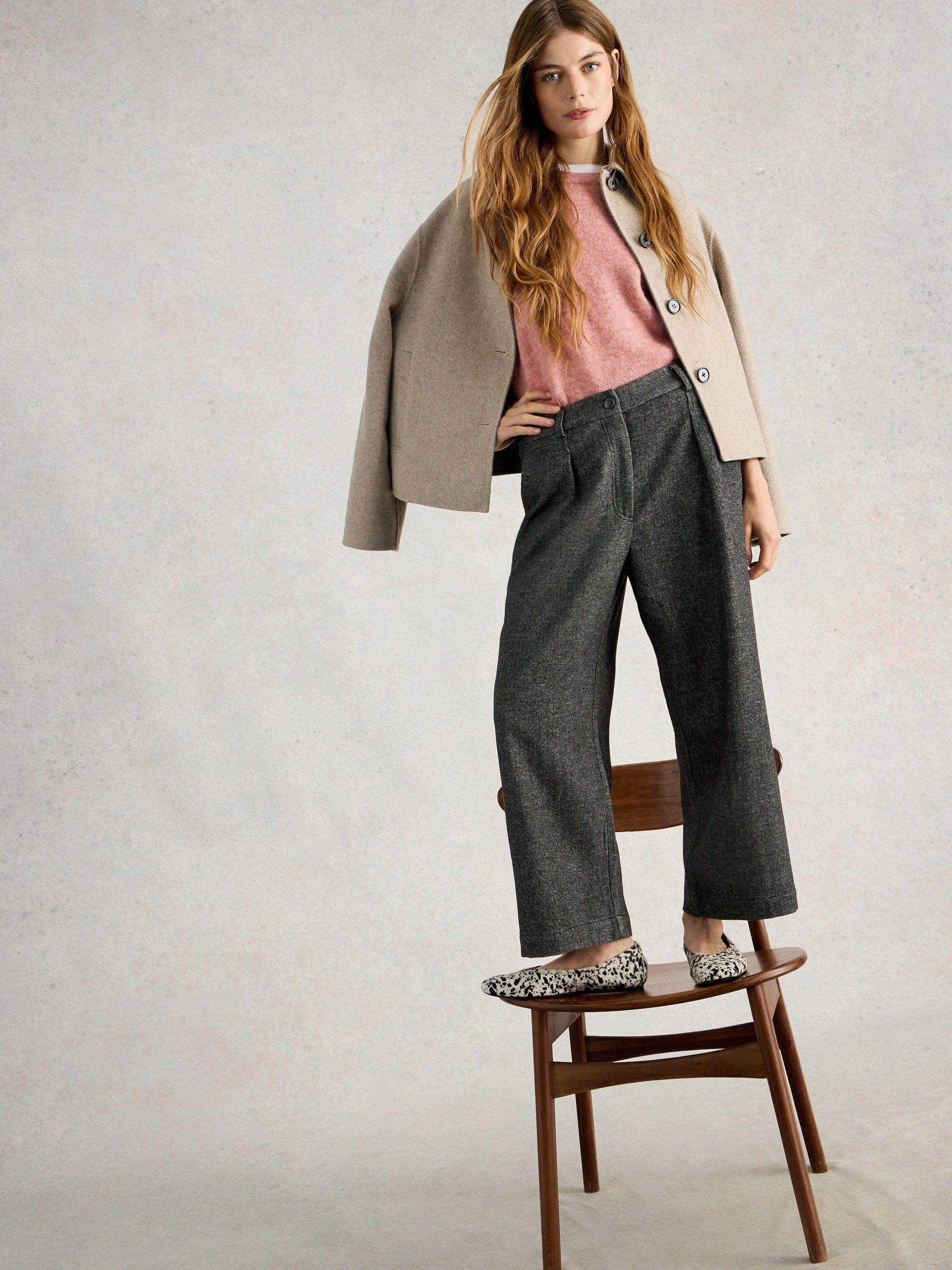 Shop Belle Tweedy Wide Leg Crop