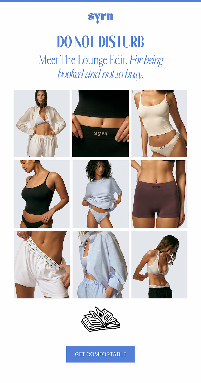 Grid of images of models in loungewear