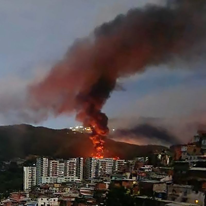 Fire next to buidlings
