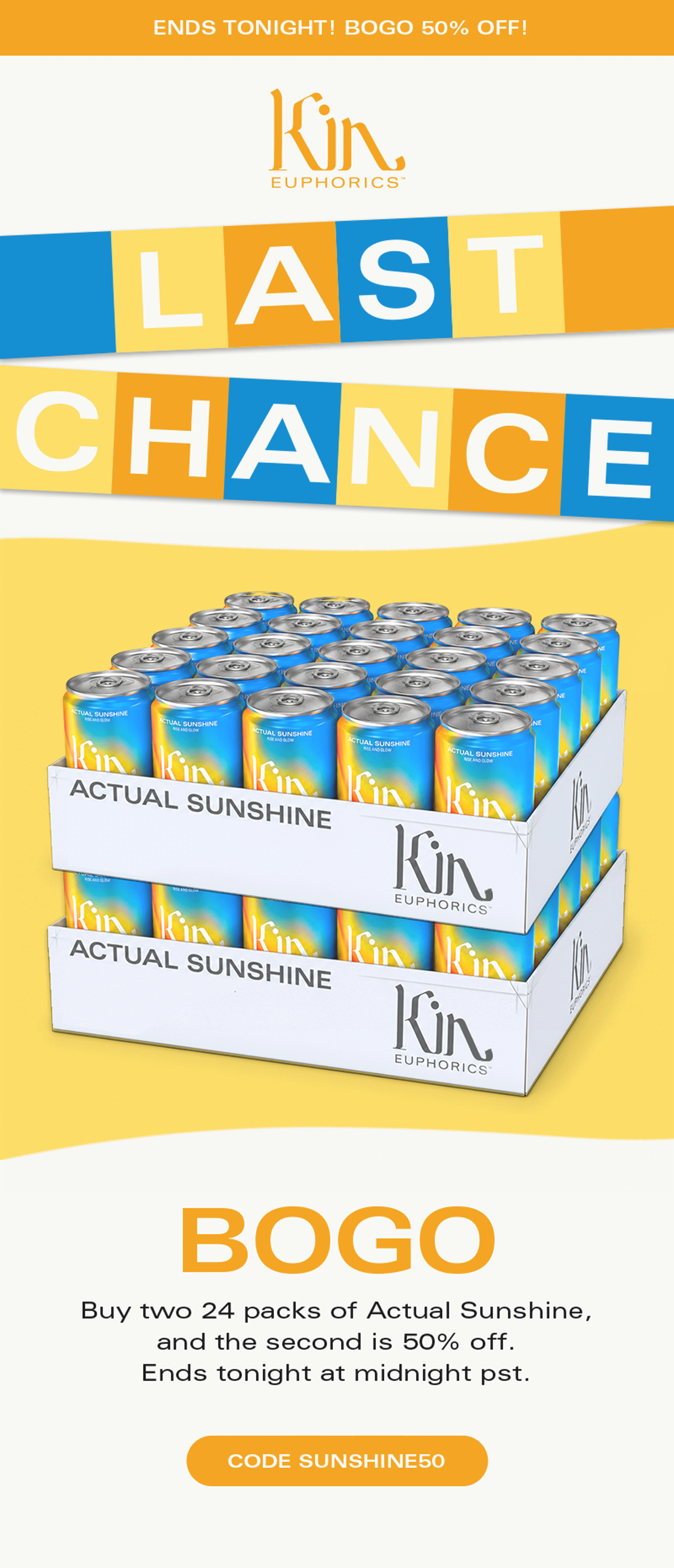 Save 50% on your second 24 pack of Actual Sunshine