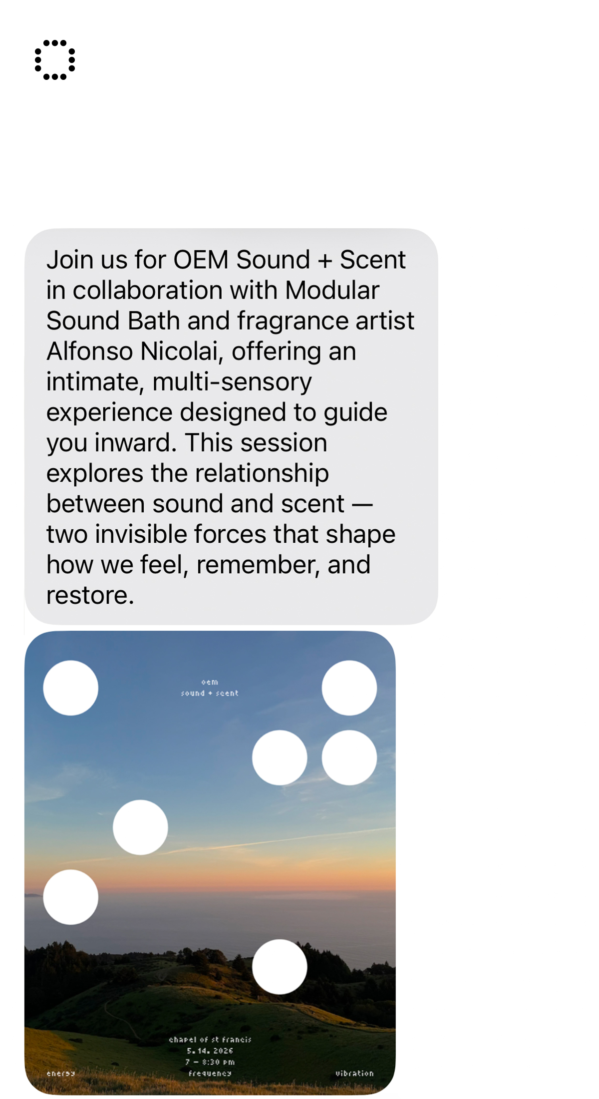 OEM Sound + Scent Experience —&nbsp;5/14/26