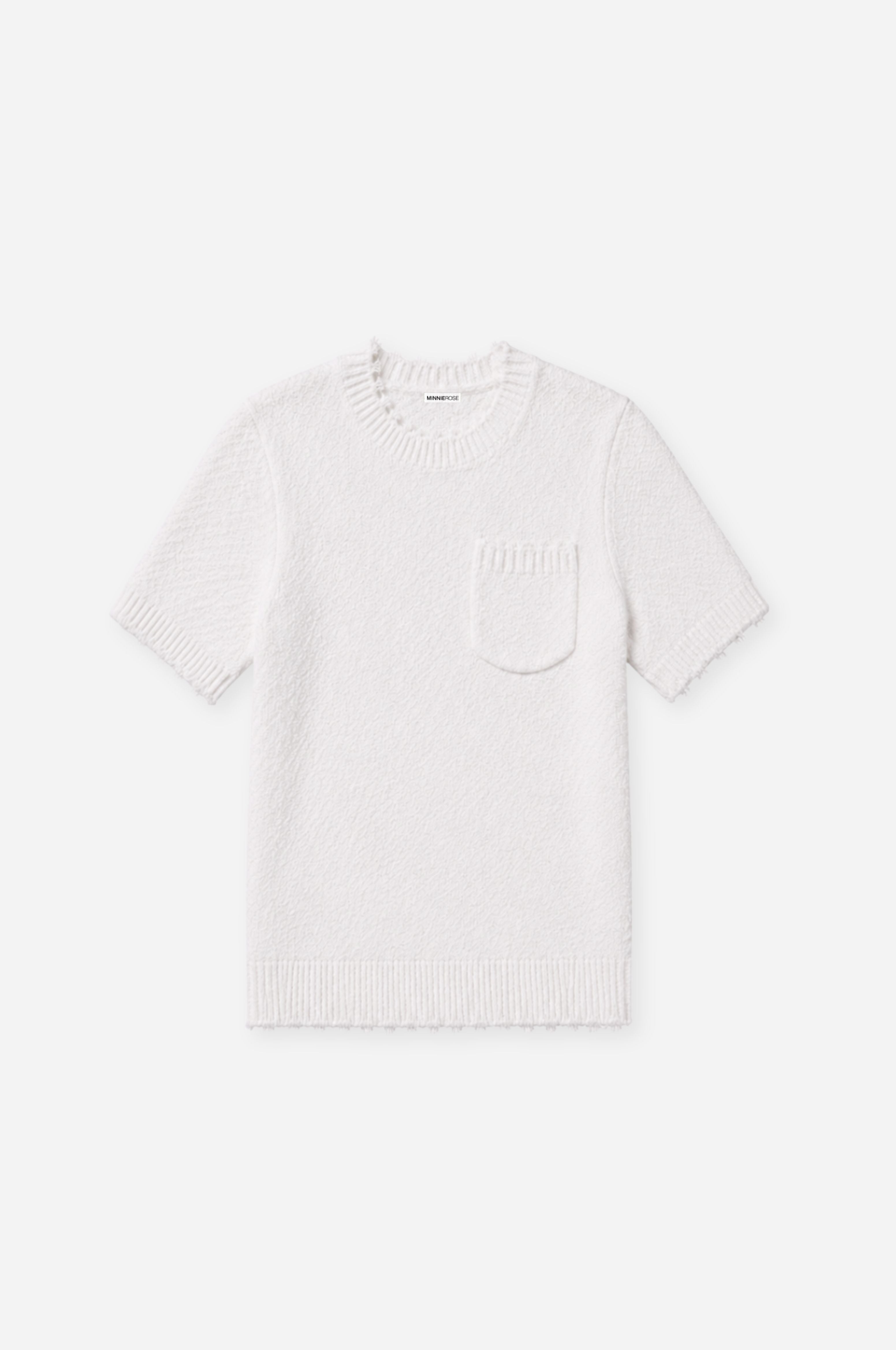 Image of Frayed Crew Neck Tee with Pocket