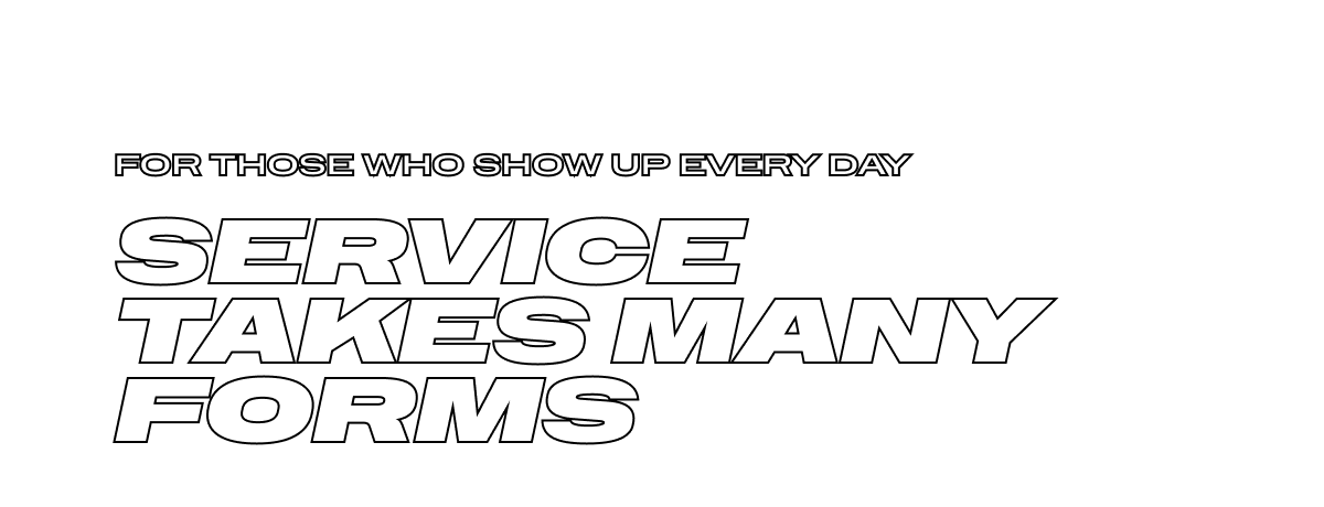 saucony~ Fr those who show up every day - Service takes many forms.