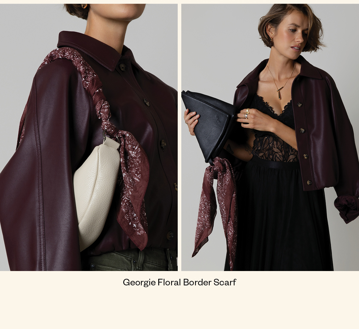 Georgie Floral Border Scarf