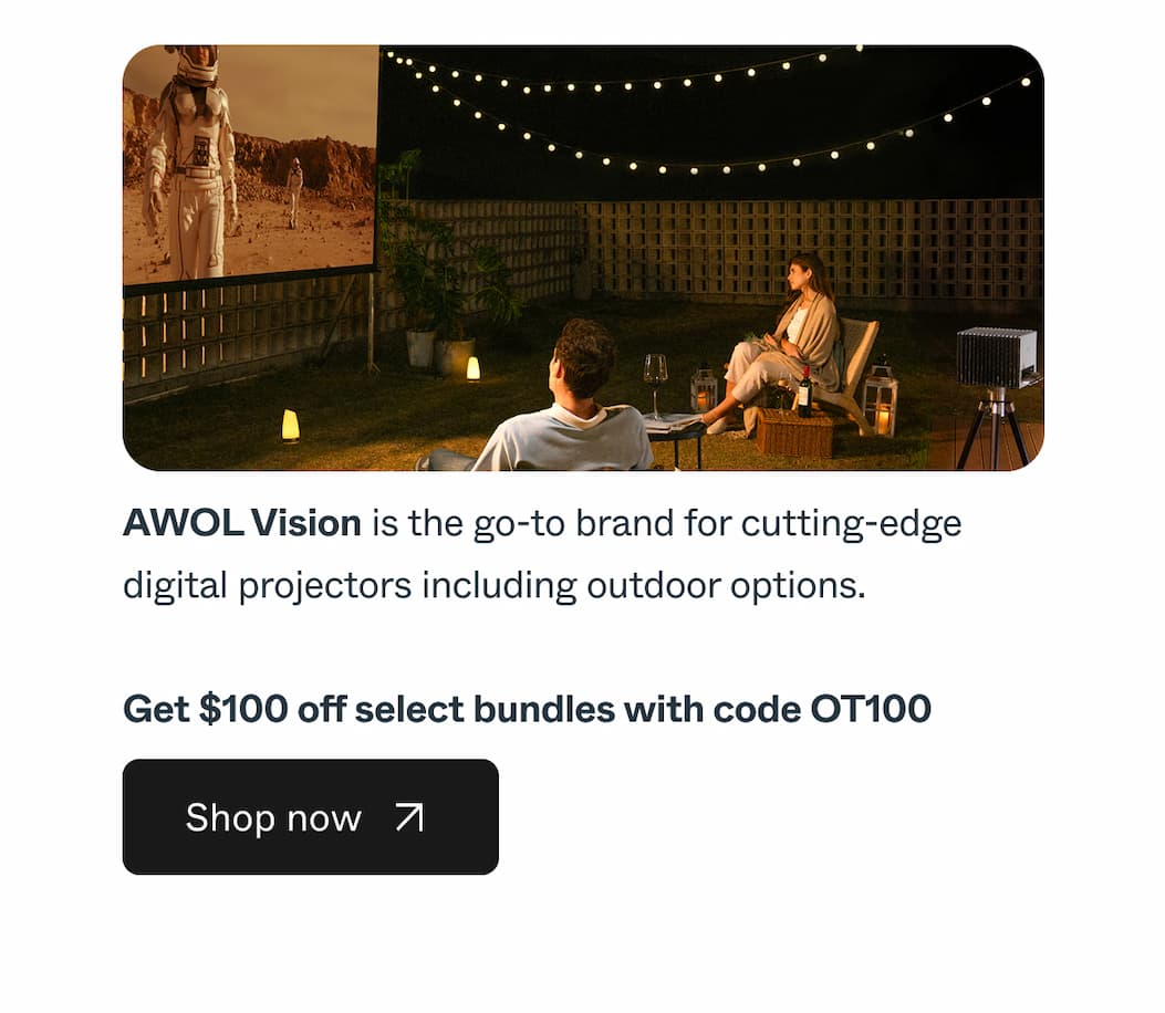 AWOL Vision is the go-to brand for cutting-edge digital projectors including outdoor options. Get 15% off sitewide with code AWOL15
