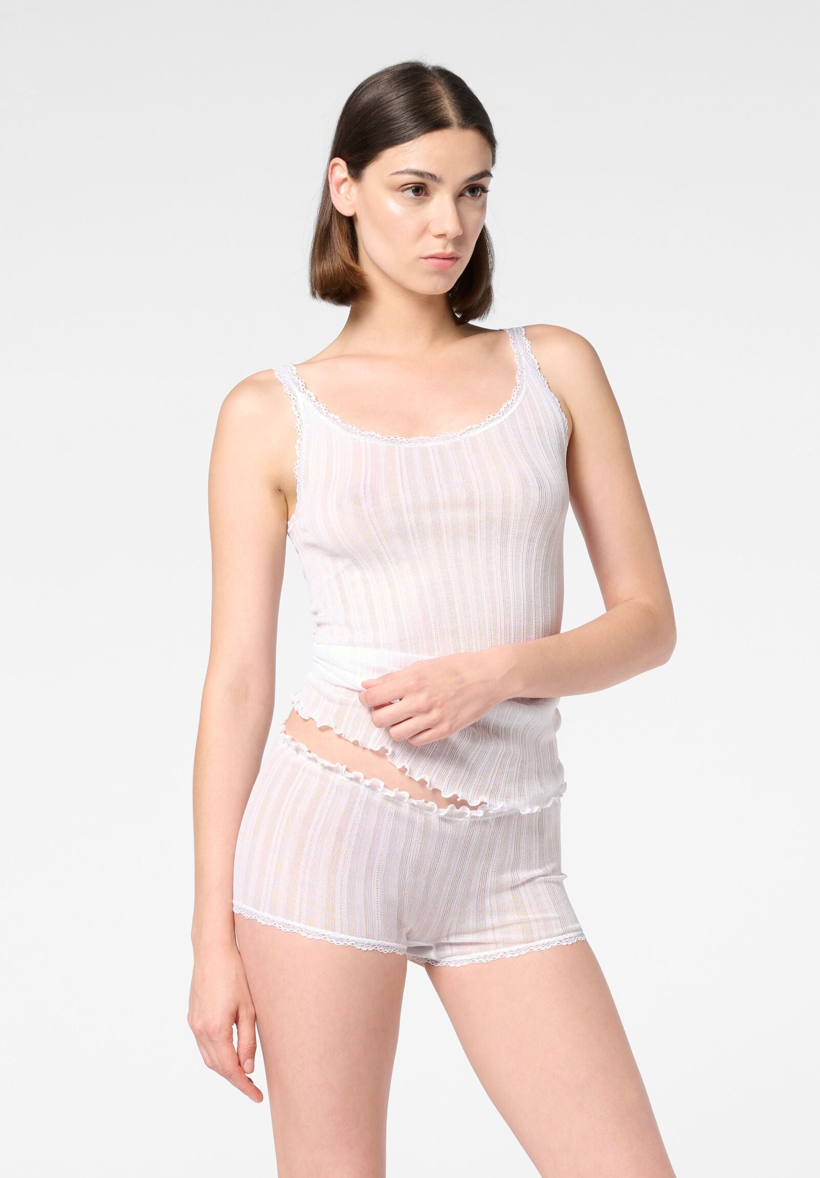 Image of Culotte in Mercerized Cotton Luxe - White