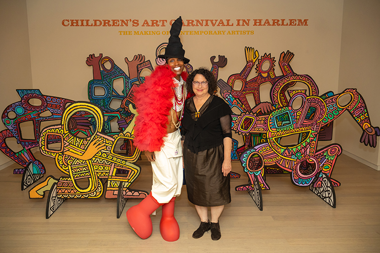 Souleo, curator of the “Children’s Art Carnival in Harlem: The Making of Contemporary Artists,” and Betti-Sue Hertz, director and chief curator of the Wallach Art Gallery. Photo credit: Khiry Evanson