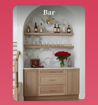 Bar with Caramel Cabinets