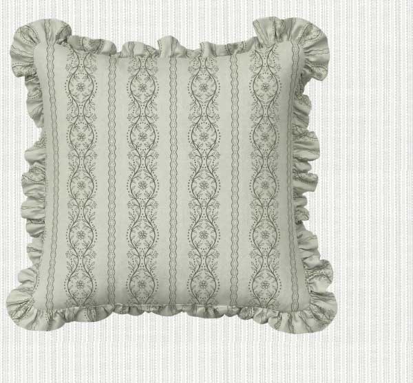 Elsie Moss Green Ruffled Throw Pillow - 22x22