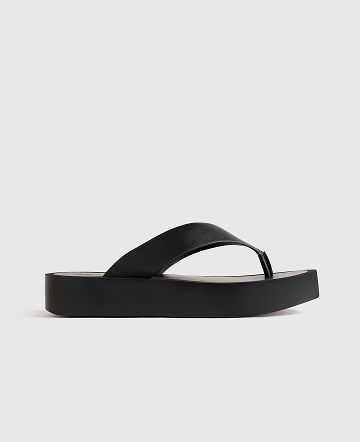 Italian Leather Thong Platform Sandal